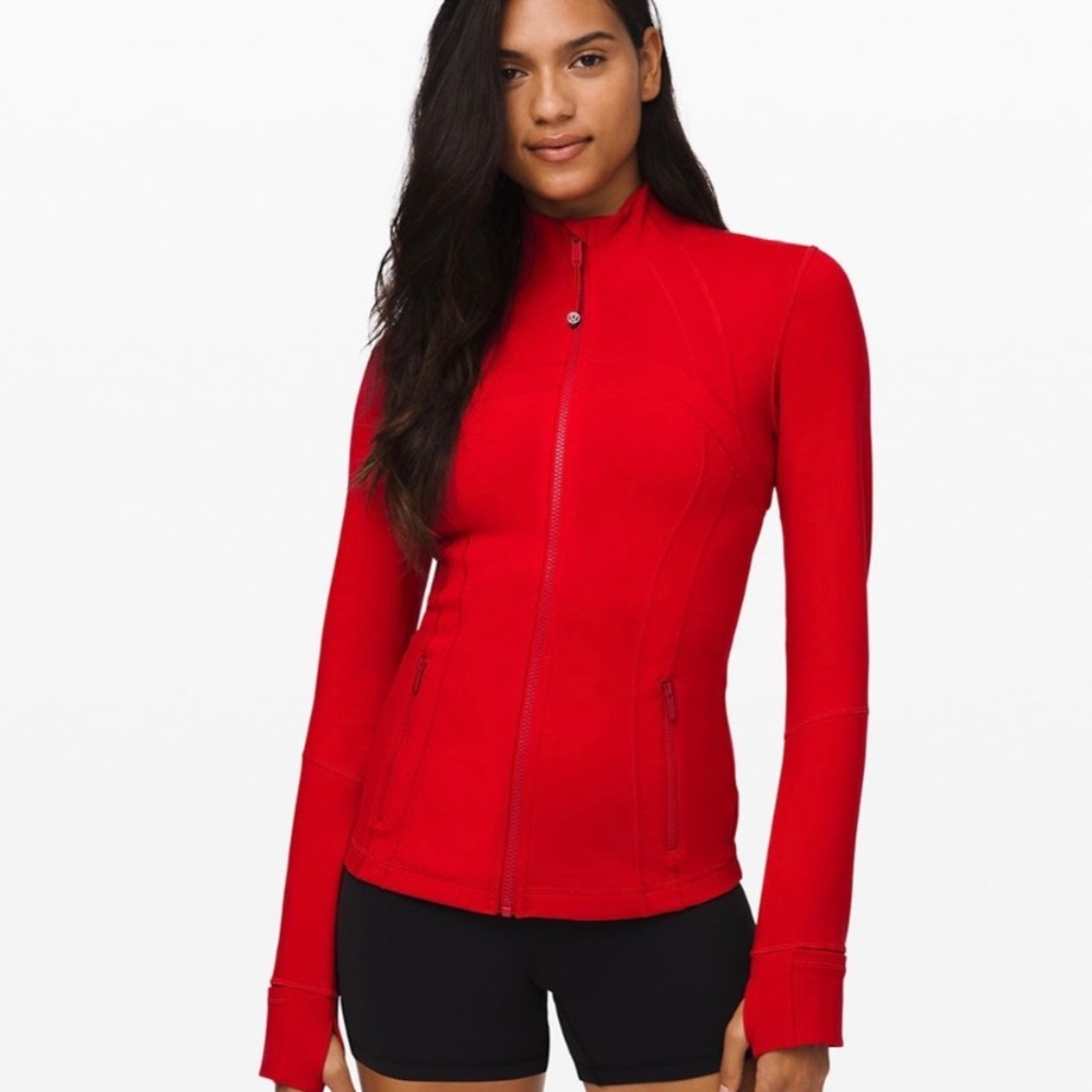 Red zip up light weight lulu lemon jacket